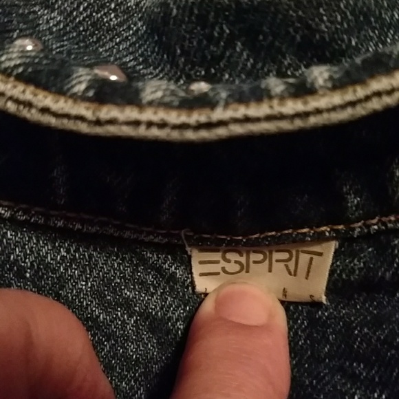 Jrs Sz M  Studded Denim Jean Jacket - Picture 8 of 8